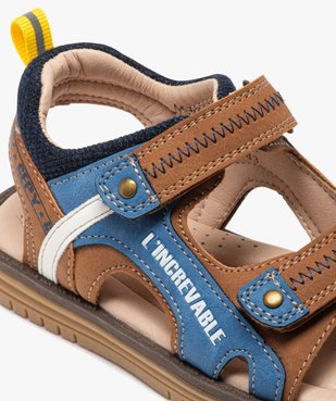 Sandales garçon avec brides scratch style sportswear - Gepy vue6 - GEPY - GEMO