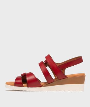 Sandales femme compensées à brides scratch en cuir vue9 - VALENTINA BALDA - GEMO