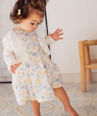 Gilet court aux finitions dentelées bébé fille vue4 - GEMO(BEBE DEBT) - GEMO