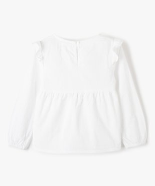 Blouse fille à manches longues broderies et volants vue3 - GEMO (ENFANT) - GEMO