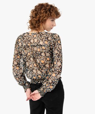 Blouse femme imprimée à manches longues vue3 - GEMO(FEMME PAP) - GEMO