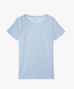 Tee-shirt femme à manches courtes en maille fine vue4 - GEMO(FEMME PAP) - GEMO
