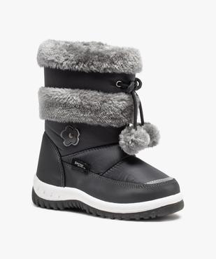 Après-ski fille avec tige en maille peluche et pompons vue2 - GEMO (ENFANT) - GEMO