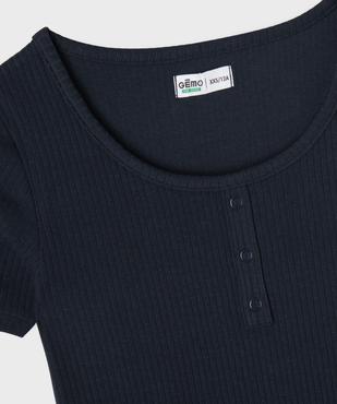 Tee-shirt manches courtes en maille côtelée fille vue2 - GEMO 4G FILLE - GEMO