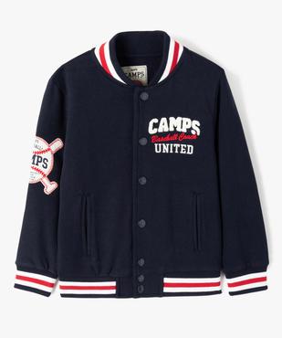 Sweat garçon avec fermeture pression et finitions tricolores - Camps United vue2 - CAMPS UNITED - GEMO