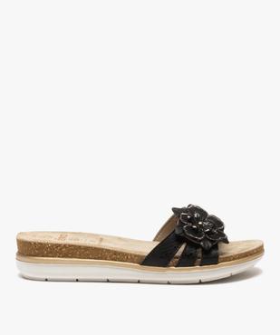 Mules femme confort à bandeau scratch et fleur brillante vue1 - GEMO (CONFORT) - GEMO