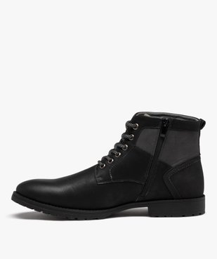 Boots homme casual à zip et à lacets bicolores vue3 - GEMO (CASUAL) - GEMO