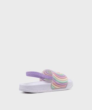 Mules de piscine avec bride cheville élastique et bandeau imprimé fille  vue4 - GEMO (PLAGE) - GEMO