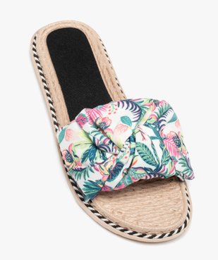 Mules de piscine femme à bandeau en toile imprimée vue5 - GEMO (PLAGE) - GEMO