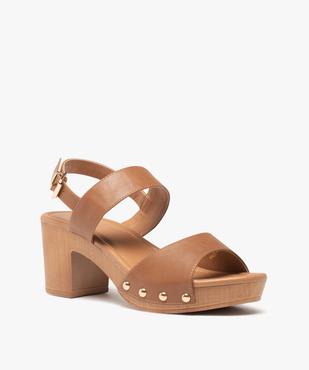 Sandales femme à talon carré style sabot vue3 - GEMO(URBAIN) - GEMO