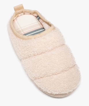 Chaussons femme mules plates unies en sherpa effet matelassé vue5 - GEMO 4G FEMME - GEMO