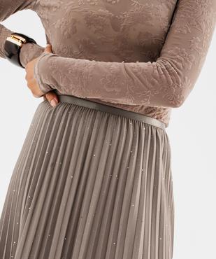 Jupe midi plissée pailletée femme vue2 - GEMO(FEMME PAP) - GEMO