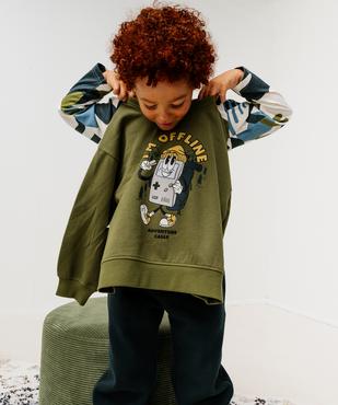 Sweat en molleton gratté doux imprimé devant garçon vue6 - GEMO (ENFANT) - GEMO