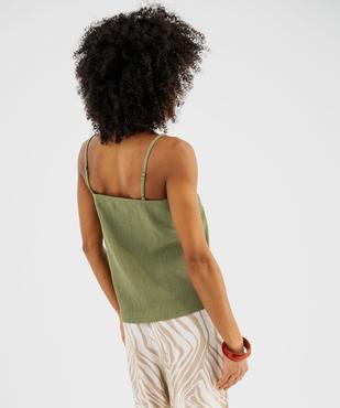 Débardeur à fines bretelles en maille texturée et dentelle femme vue3 - GEMO(FEMME PAP) - GEMO