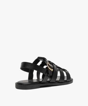 Sandales femme unies à talon plat et brides larges  vue4 - GEMO (CASUAL) - GEMO