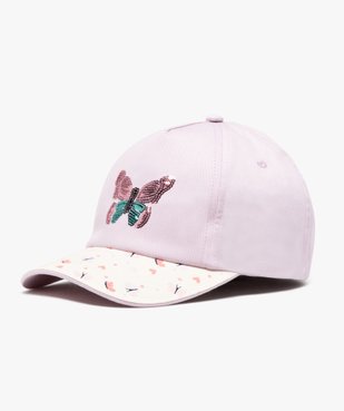 Casquette imprimée papillons à sequins fille  vue1 - GEMO 4G FILLE - GEMO