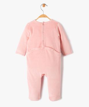 Pyjama bébé fille en velours à message vue3 - PREMIER PRIX BY GEMO - GEMO