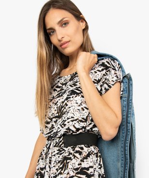 Robe femme loose à taille élastiquée vue2 - GEMO(FEMME PAP) - GEMO
