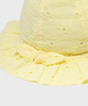 Chapeau brodé avec noeud bébé fille vue2 - GEMO 4G BEBE - GEMO
