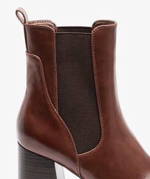 Boots femme unies à talon haut avec bout carré vue6 - GEMO(URBAIN) - GEMO