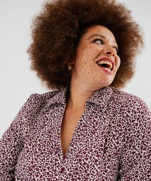 Chemise manches longues imprimée en maille gaufrée femme grande taille vue5 - GEMO (G TAILLE) - GEMO