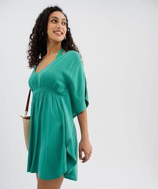 Robe de plage à rayures pailletées et dos brodé femme vue1 - GEMO 4G FEMME - GEMO