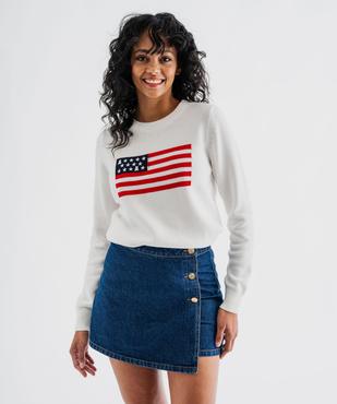 Pull en coton avec drapeau femme - LuluCastagnette vue1 - LULUCASTAGNETTE - GEMO