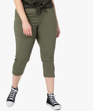 Pantacourt femme uni extensible coupe ajustée vue1 - GEMO (G TAILLE) - GEMO