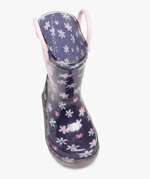 Bottes de pluie bébé fille à anses et semelle lumineuse motif fleuri vue6 - LOVELY WINGS - GEMO