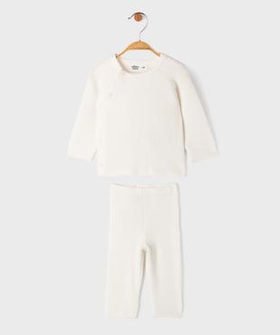 Ensemble 2 pièces en maille bébé fille : pull et pantalon vue1 - GEMO 4G BEBE - GEMO