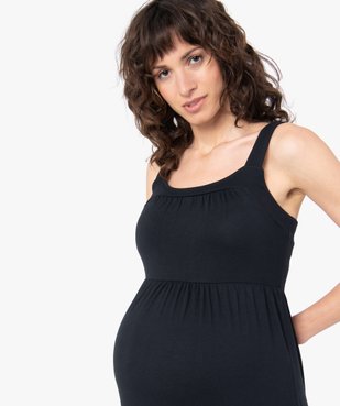 Robe de grossesse longue à bretelles et volants vue2 - GEMO (MATER) - GEMO