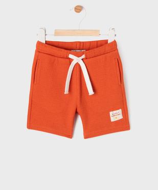 Short en maille nid d’abeille bébé garçon vue1 - GEMO(BEBE DEBT) - GEMO