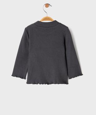Tee-shirt manches longues chaud en maille côtelée bébé fille vue3 - GEMO(BEBE DEBT) - GEMO