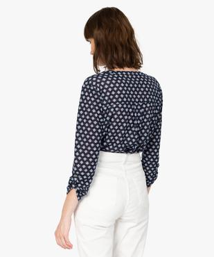 Tee-shirt femme imprimé à manches 3/4 en polyester recyclé vue3 - GEMO 4G FEMME - GEMO