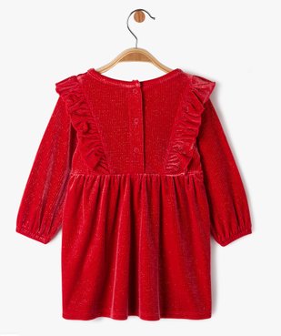 Robe à manches longues en velours pailleté bébé fille vue4 - GEMO(BEBE DEBT) - GEMO