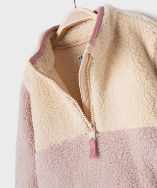 Sweat col camionneur en sherpa bébé fille vue3 - GEMO(BEBE DEBT) - GEMO