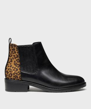 Chelsea boots avec empiècement léopard femme - Valentina Baldano vue1 - VALENTINA BALDA - GEMO