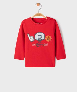 Tee-shirt manches longues avec motif basket bébé garçon vue1 - GEMO 4G BEBE - GEMO