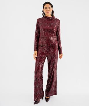 Tee-shirt col montant sequins femme vue5 - GEMO(FEMME PAP) - GEMO