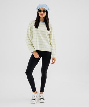 Tee-shirt manches longues à rayures coupe large femme vue4 - GEMO 4G FEMME - GEMO