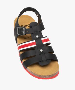 Sandales garçon à brides en cuir avec détails contrastés vue5 - GEMO (ENFANT) - GEMO