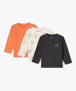 Tee-shirt bébé garçon à manches longues motif tigre (lot de 3) vue1 - GEMO(BEBE DEBT) - GEMO