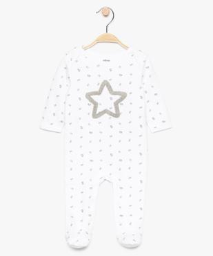 Pyjama bébé en coton à motif all over et broderie vue1 - GEMO(BB COUCHE) - GEMO