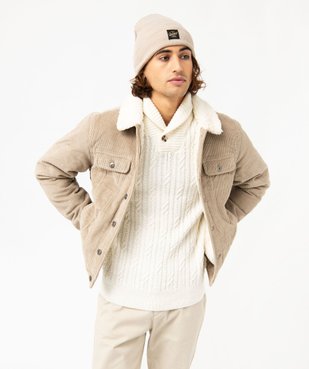 Veste en velours côtelée doublée fourrure imitation homme vue2 - GEMO (HOMME) - GEMO