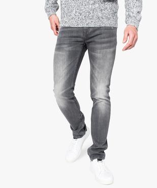 Jean slim effet usé vue1 - GEMO (HOMME) - GEMO