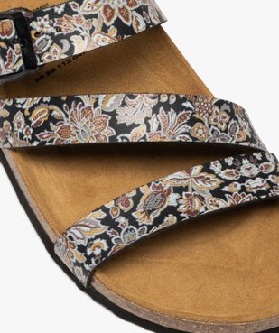Mules femme à talon plat avec brides à motifs vue7 - GEMO 4G FEMME - GEMO