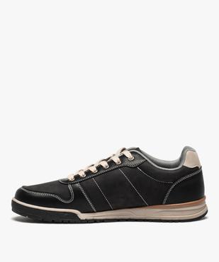 Baskets homme à surpiqûres contrastées fermeture lacets vue4 - GEMO (CASUAL) - GEMO