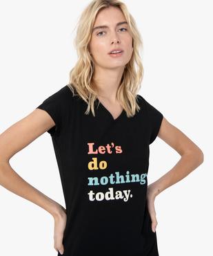 Chemise de nuit imprimée à manches courtes femme vue5 - GEMO 4G FEMME - GEMO