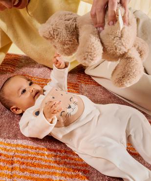 Pyjama en coton ouvert devant motif félin bébé fille vue5 - GEMO 4G BEBE - GEMO