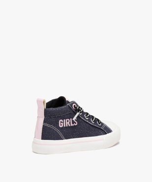 Baskets fille montantes déperlantes pailletée à lacets élastiques  vue4 - GEMO (ENFANT) - GEMO